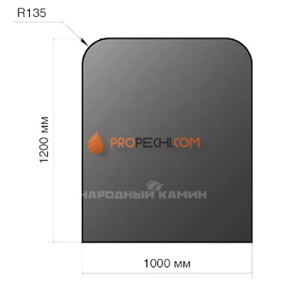 Везувий Лист напольный 1200х1000х2 чёрный