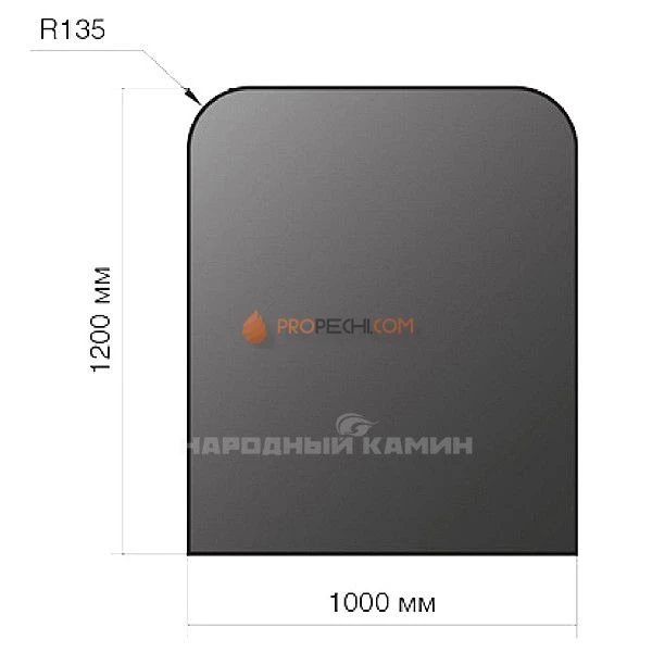 Везувий Лист напольный 1200х1000х2 чёрный