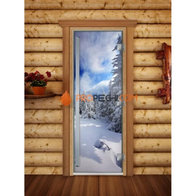 Дверь для бани DoorWood Престиж Фотопечать А081, 1900x700 мм