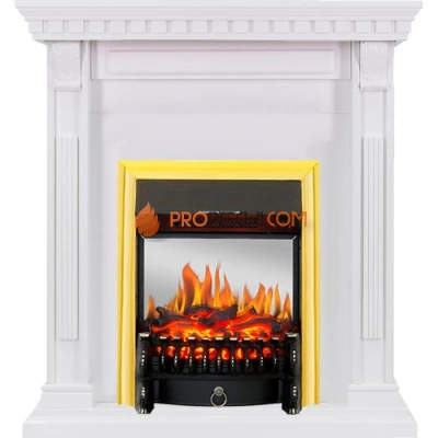 Каминокомплект Royal Flame Orlean - Белый с очагом Fobos FX M Brass