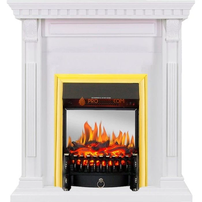 Каминокомплект Royal Flame Orlean - Белый с очагом Fobos FX M Brass