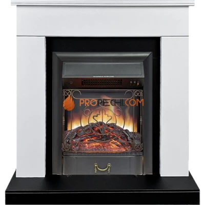 Каминокомплект Royal Flame Bergen (Разборный) - Белый с черным (Ширина 900 мм) с очагом Majestic FX Black