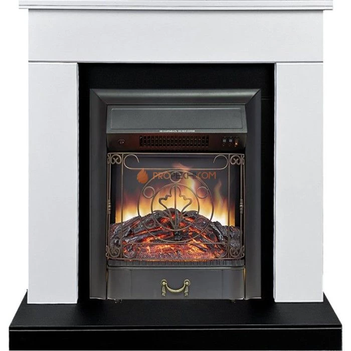 Каминокомплект Royal Flame Bergen (Разборный) - Белый с черным (Ширина 900 мм) с очагом Majestic FX Black