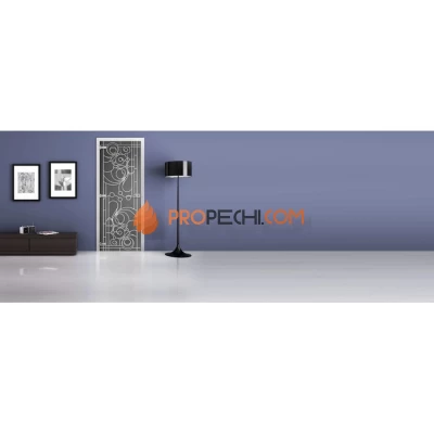 Стеклянная межкомнатная дверь DoorWood с рисунком MG-03 Графит, 2000х800 мм