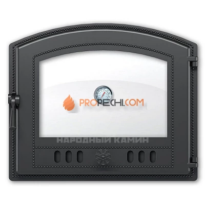 Дверка каминная 224 с термометром 410x350 мм