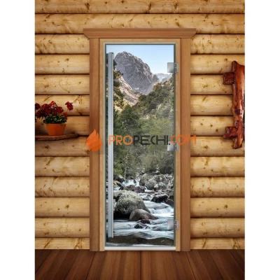 Дверь для бани DoorWood Престиж Фотопечать А094, 2000x800 мм