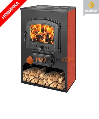 Печь-камин Везувий ПК03 с плитой красн. 12 кВт
