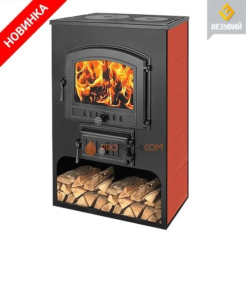 Печь-камин Везувий ПК03 с плитой красн. 12 кВт