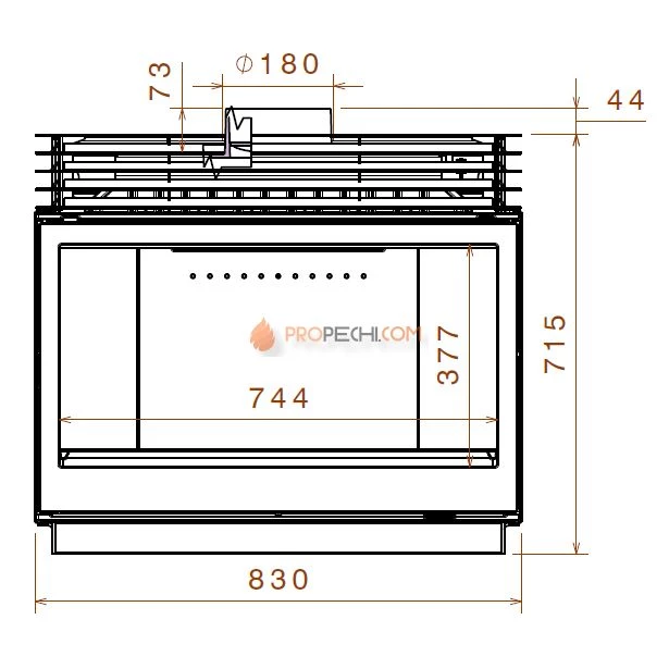 Печь-камин Liseo Castiron LCI 9 GLR Wall, два боковых стекла