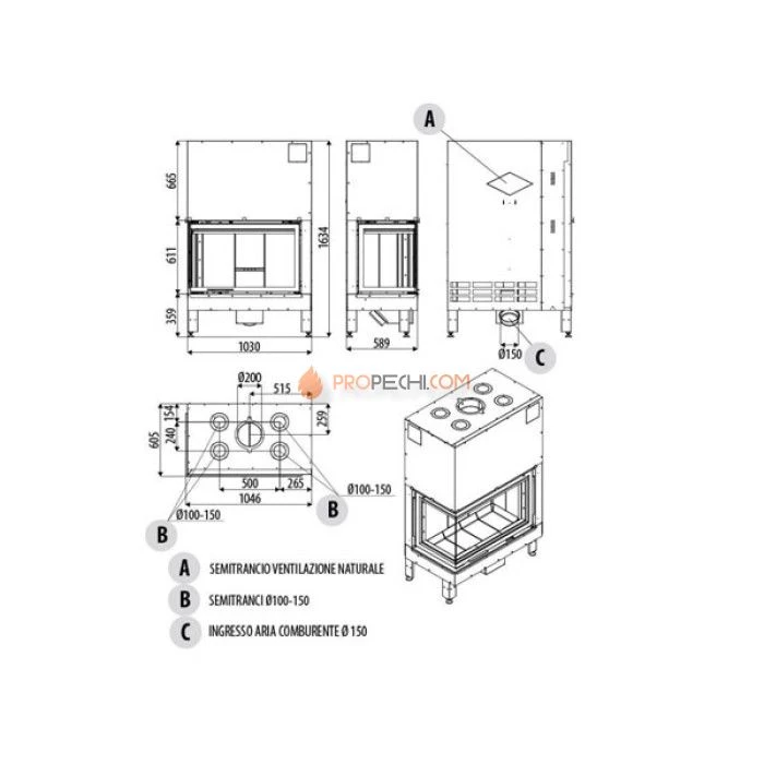 Каминная топка MCZ Plasma 95 sx Wood