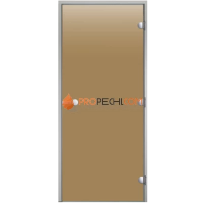 Дверь для хамама Harvia ALU 9х19 коробка серая, стекло бронза