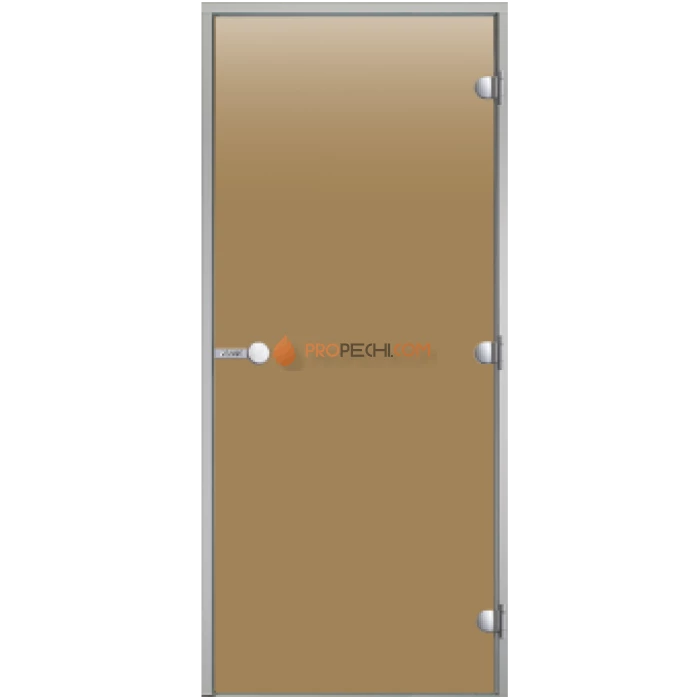 Дверь для хамама Harvia ALU 9х19 коробка серая, стекло бронза