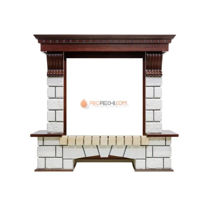 Каминокомплект Dimplex Pierre Luxe - Темный дуб / Белый (Высота 1040мм) с очагом Albany