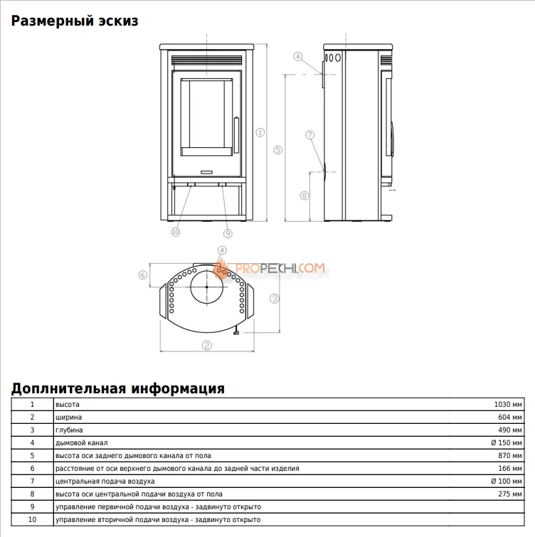 Печь-камин ABX Arktis 6 серая сталь