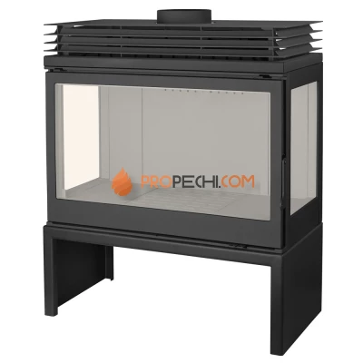 Печь-камин Liseo Castiron LCI 9 GFLR Stove, два боковых стекла