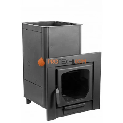 Дровяная печь для бани Варвара Паленица Панорамная дверь