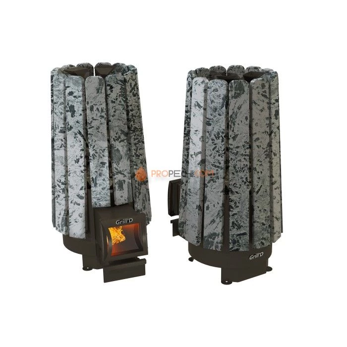 Дровяная печь для бани Grill’D Cometa 180 Vega Long, Stone (Серпентинит)