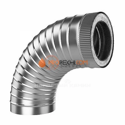 LAVA Сэндвич-отвод 115/180, угол 90*, нерж. 439 (0,5)/439 (0,5)