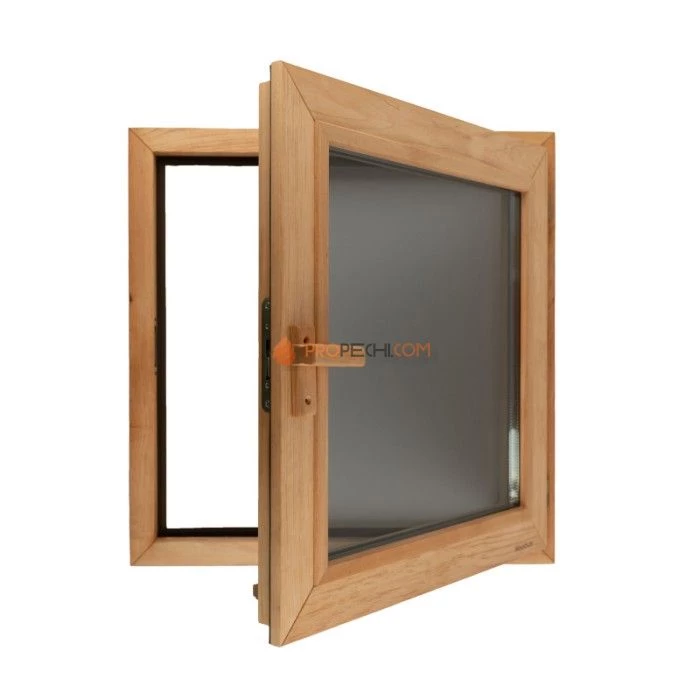 Окно Woodson PRO 60x60, стекло GREY ольха, правое