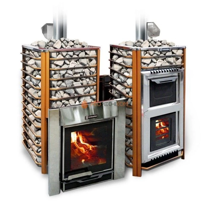 Дровяная печь для бани Ермак 30 Сетка-Люкс (нержавейка)