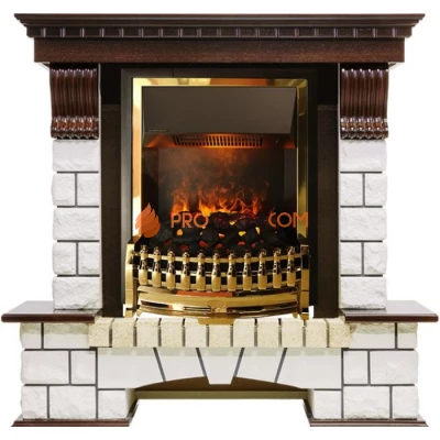 Каминокомплект Dimplex Pierre Luxe - Темный дуб / Белый (Высота 1020мм) с очагом Atherton