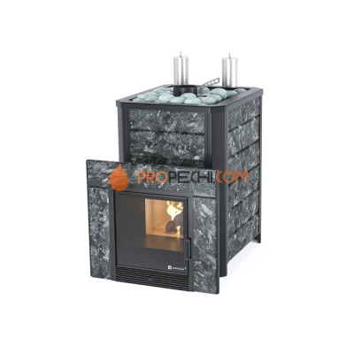Дровяная печь для бани ИзиСтим Ялта 25 К в камне Пироксенит