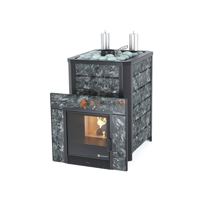 Дровяная печь для бани ИзиСтим Ялта 25 К в камне Пироксенит