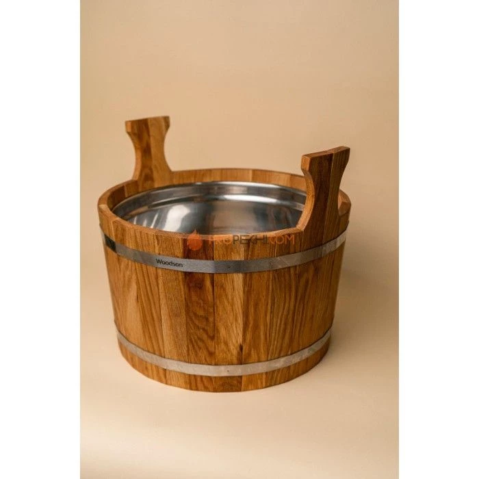 Шайка Woodson с нержавеющей вставкой, 17 л., дуб