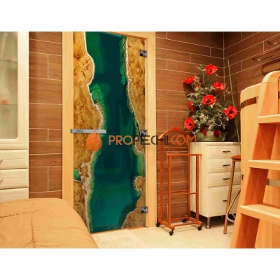 Дверь для бани DoorWood с фотопечатью (СЛЭБ-10), 2000x800 мм