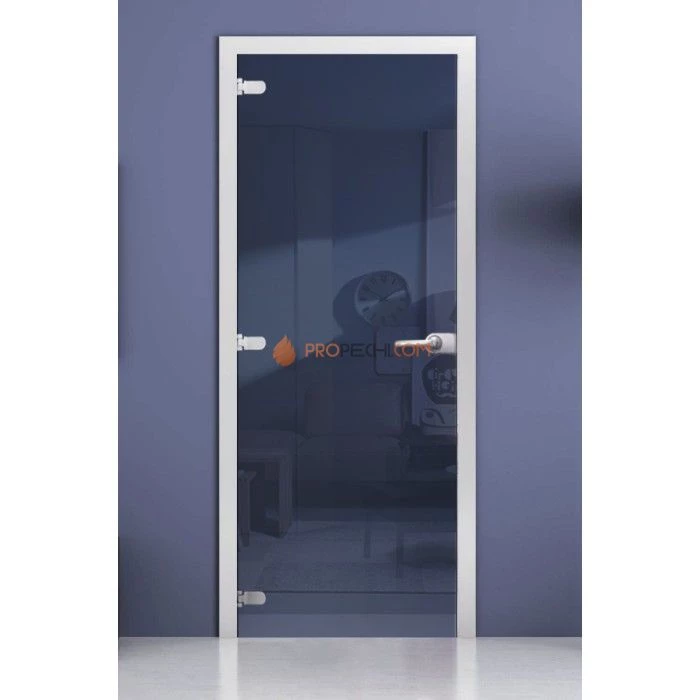 Стеклянная межкомнатная дверь DoorWood зеркальная (Синий Жемчуг), 2000х700 мм