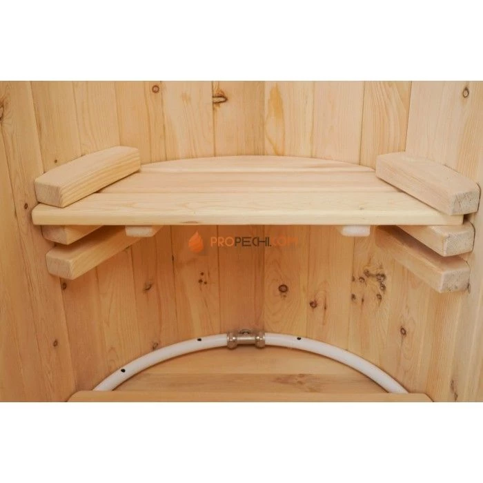 Фитобочка круглая НКЗ STANDARD из кедра, (ШИП-ПАЗ), со скошенной крышкой, диаметр 78 см, высота 130 см / 25 мм (КРЫШКА/ДНО 4см)