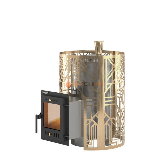 Дровяная печь для бани Эверест Steam Master GALAXY 18 INOX (210М) GOLD