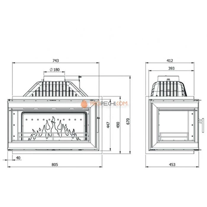 Каминная топка KAWMET W16 LB