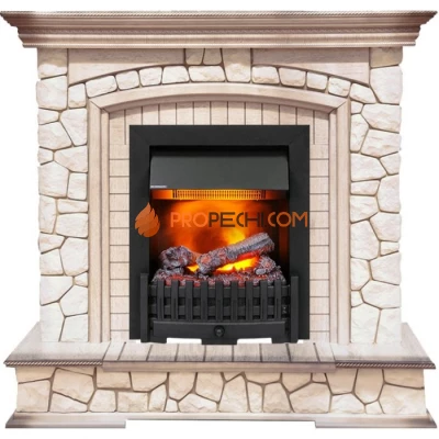 Каминокомплект Dimplex Preston - Белый/Слоновая кость с патиной с очагом Danville Black FB2