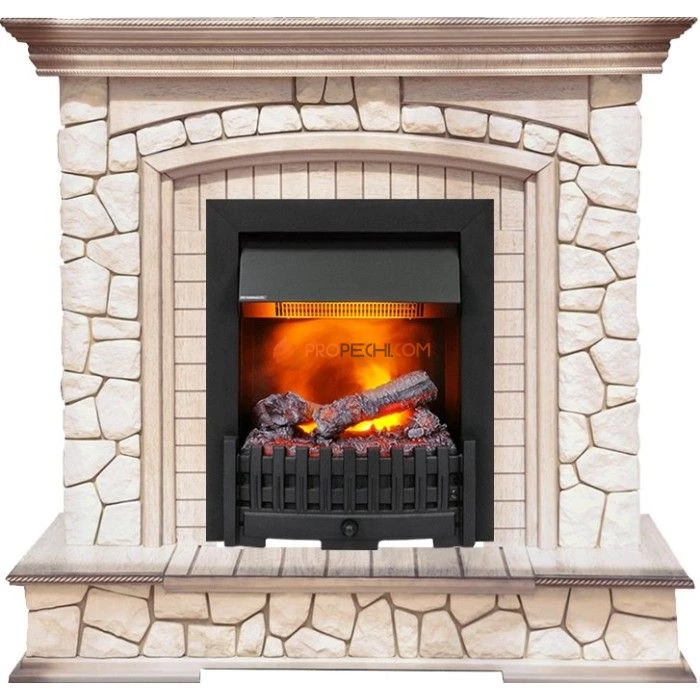 Каминокомплект Dimplex Preston - Белый/Слоновая кость с патиной с очагом Danville Black FB2