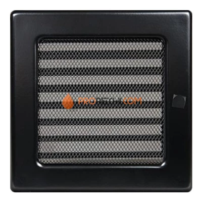 Вент.решетка 170х170 мм. черный  с жалюзи