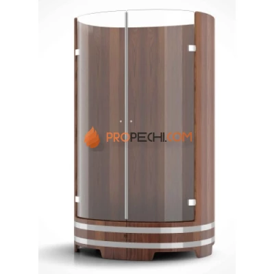 Душевая кабина BentWood из дерева со стеклянными дверцами 0,95х1,2 h=2,0 (лиственница мореная)