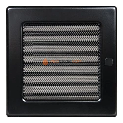 Вент.решетка 170х170 мм. черный  с жалюзи