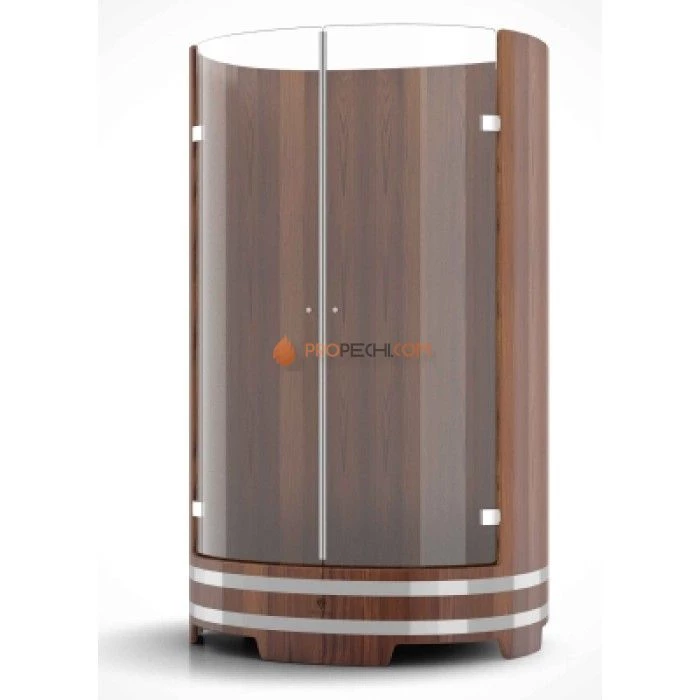 Душевая кабина BentWood из дерева со стеклянными дверцами 0,95х1,2 h=2,0 (лиственница мореная)