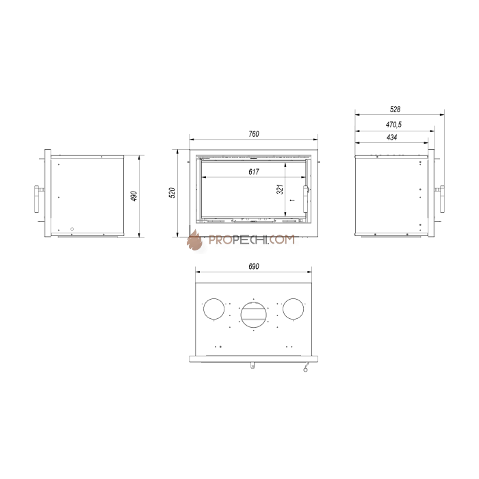 Каминная топка Kratki ARKE/70 (8 кВт)