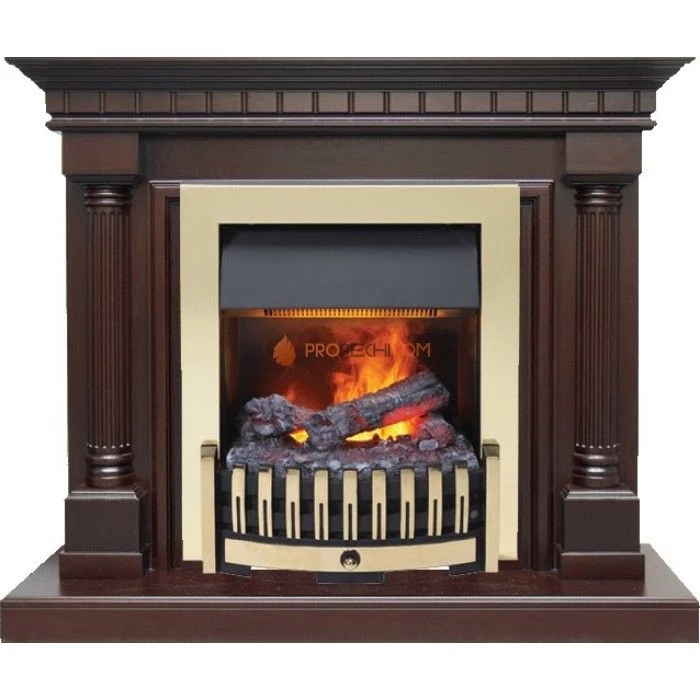 Каминокомплект Dimplex Dallas - Темный дуб с очагом Danville Brass FB2