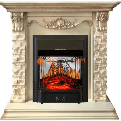 Каминокомплект Royal Flame Adriana - Cлоновая кость с очагом Majestic FX M Black