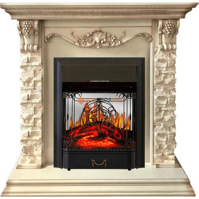 Каминокомплект Royal Flame Adriana - Cлоновая кость с очагом Majestic FX M Black