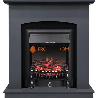 Каминокомплект Royal Flame Barcelona (разборный) - Серый графит с очагом Fobos FX Black