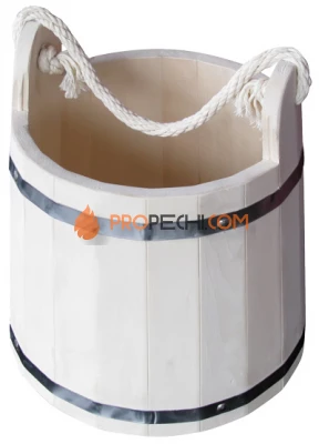 Ведро 9л, пластиковая вставка, липа-осина