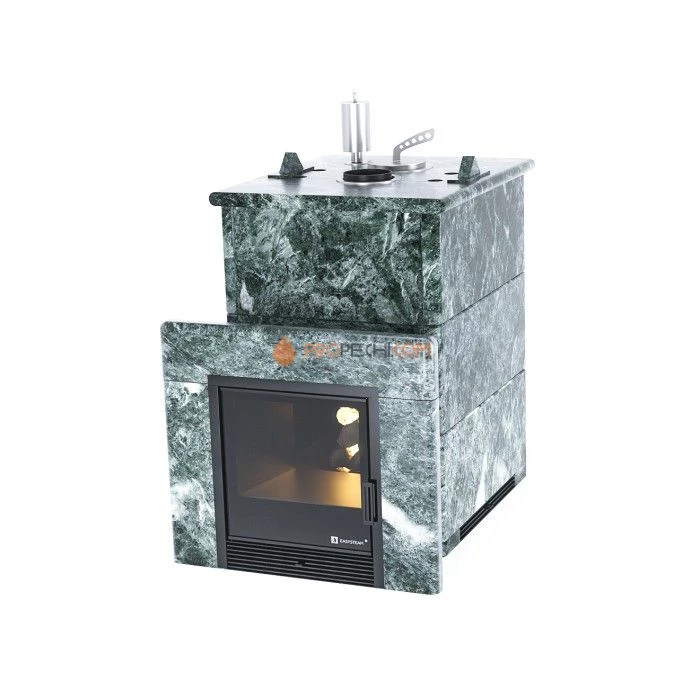 Дровяная печь для бани ИзиСтим Анапа в полноценном кожухе из змеевика