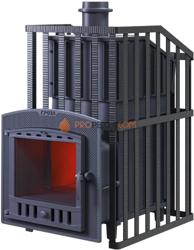 Чугунная банная печь Гроза Ураган 24П2 в сетке