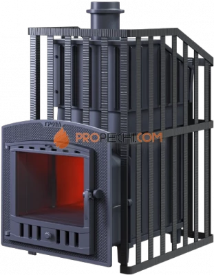 Чугунная банная печь Гроза Ураган 18П2 в сетке