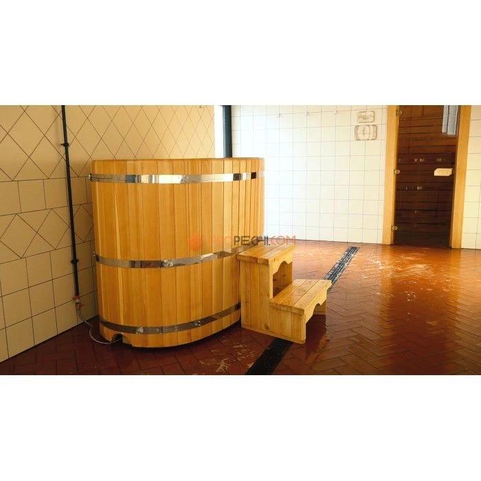 Купель овальная НКЗ из кедра, 100x120x200 см / 40 мм
