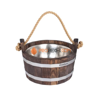 Шайка Woodson с нержавеющей вставкой, 3,5 л, дуб в тёмном